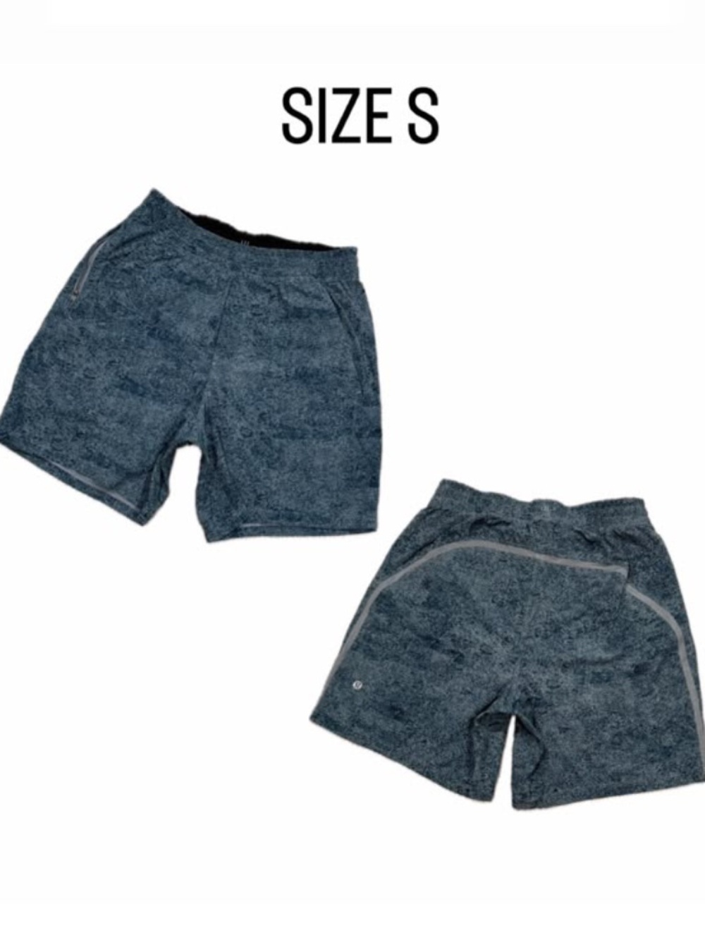 Lululemon Men's Pace Breaker Lined Athletic Running Shorts Blue Pattern Size S